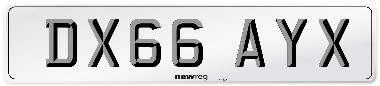 DX66 AYX Number Plate from New Reg